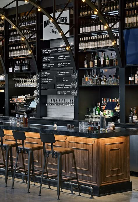 Gotham Market - Jeffrey Beers InternationalJeffrey Beers International Taproom Design, Brewery Interior, Porter House, Brewery Bar, Bar Counter Design, Pub Interior, Bar Plans, House Bar, Bar Interior Design