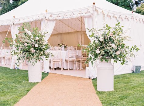 English Country Manor Wedding | Ann-Kathrin Koch Photography | Bridal Musings Wedding Blog 25 Tent Entrance Decor, Country Entrance, Pedestal Arrangements, Wedding Photography Country, Indian Tent, Exhibition Furniture, Marquee Decoration, English Country Manor, English Country Weddings