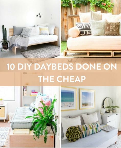 Diy Queen Daybed Ideas, Twin Bed Into Daybed Diy, Diy Twin Bed Couch Ideas, Diy Daybed With Storage, Diy Loveseat, Daybed Hack, Diy Daybeds, Daybed Couch, Office Update