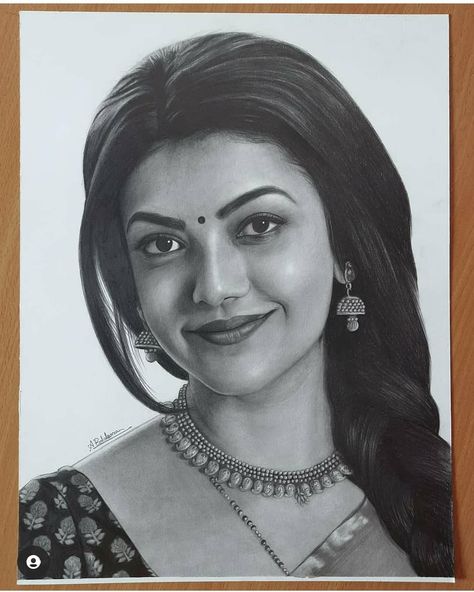 Potret Drawing, Front Facing Portrait Reference, Potret Painting, Natural Sketches Pencil, Bollywood Celebrity Drawings Pencil, Actress Drawing, Actress Sketch Pencil Drawings, Indian Celebrity Portraits Drawing, Celebrity Sketch