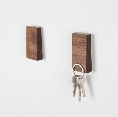 Walden Theory™ Minimalistic Magnetic Wooden Key Holder, Fridge Magnet, Key Hook Organizer, Key Rack, Modern Chic Stylish Original Design, Handcrafted, Key Ring Included (Slope) Magnetic Key Holder, Magnetic Hooks, Wooden Key Holder, Key Holders, Key Rack, Wall Key Holder, Key Hanger, Key Organizer, Key Hook