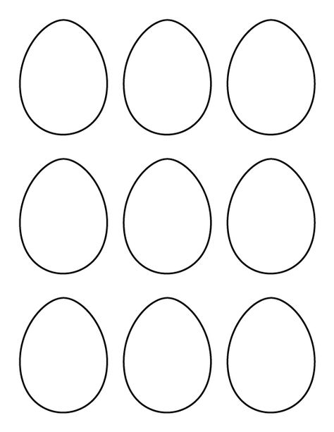 Printable small egg pattern. Use the pattern for crafts, creating stencils, scrapbooking, and more. Free PDF template to download and print at http://patternuniverse.com/download/small-egg-pattern/. Eggs Template, Easter Egg Printable, Easter Egg Template, Egg Template, Egg Coloring Page, Easter Egg Coloring Pages, Egg Pattern, Easter Templates, Easter Preschool