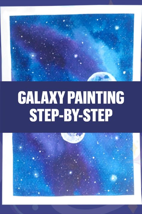 Blue Galaxy Planets With Watercolor. Step By Step Painting Tutorial. How To Paint. Space, Stars. Get your inspiration and tutorial. #watercolorgalaxystepbysteparttutorials #watercolorgalaxystepbystepwatercolors #watercolorgalaxytutorialstepbystep #watercolorpaintingseasystepbystepgalaxy #howtowatercolorgalaxystepbystep #howtopaintgalaxywatercolorstepbystep #howtopaintagalaxystepbystepwatercolortutorials #galaxypaintingwatercolorstepbystep #paintingagalaxystepbystep #watercolorgalaxystepbystep Galaxy Painting Tutorial, Painting Night Sky Easy, Step By Step Galaxy Painting, How To Paint A Galaxy Step By Step, Watercolor Space Painting, Galaxy Watercolor Painting, Acrylic Galaxy Painting Tutorials, Galaxy Painting Easy Watercolor, Galaxy Art Painting