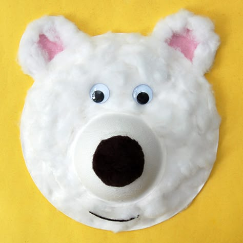 Paper Plate Bear, Polar Bear Craft, Paper Plate Crafts For Kids, Fun Craft Ideas, January Crafts, Bear Panda, Winter Art Projects, Bear Brown, Winter Preschool