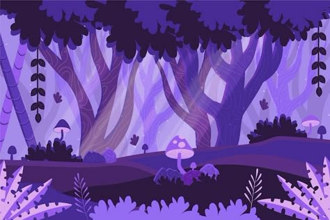 Vector Forest Illustration, Enchanted Forest Digital Art, Enchanted Forest Cartoon, Enchanted Forest Graphic Design, Enchanted Illustration, Night Forest Illustration, Magic Forest Illustration, Magical Forest Illustration, Enchanted Forest Illustration