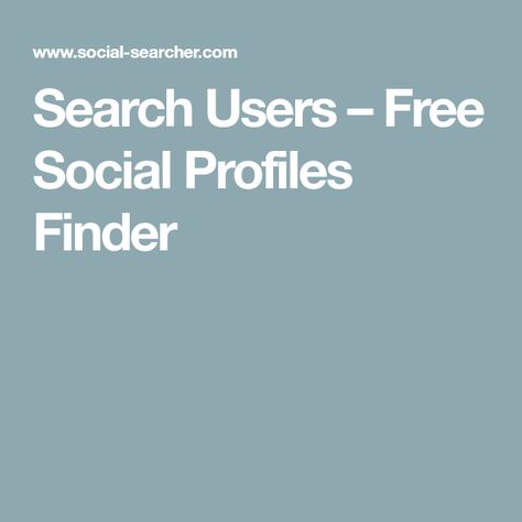 Search Users – Free Social Profiles Finder Free People Search Engines, Find People Online, Cable Tv Alternatives, People Search Free, Secret Apps, Best Hacking Tools, Open Source Intelligence, Hacking Websites, Hacking Tools