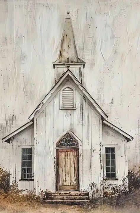 Church Paintings Ideas, Church Drawing Sketch, Churches Drawing, Chapel Watercolor, Old Barns Rustic, Country Church Painting, Pictures Of Churches, Cross Art Painting, Lavender Crown