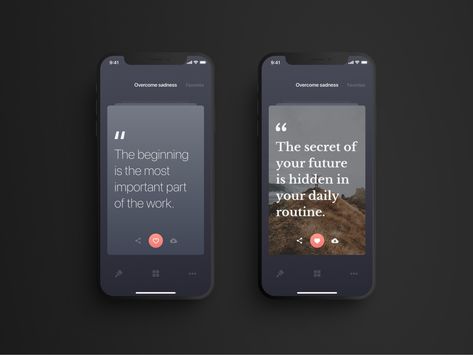 Motivation Quotes App by Ruslan Vashchenko Quotes App, Hip Hop Quotes, App Ui Design, Mobile App Design, Ios Apps, App Ui, Motivation Quotes, Design Quotes, App Design