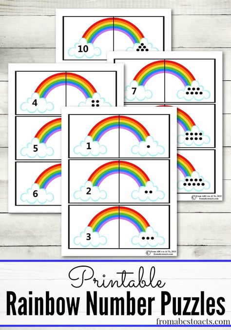 St. Patrick's Day is coming up! Practice counting with these fun rainbow number puzzles. Preschool Weather, Rainbow Activities, Weather Theme, Spring Preschool, Number Activities, Number Puzzles, Numbers Preschool, St Patrick's Day Crafts, Preschool Themes