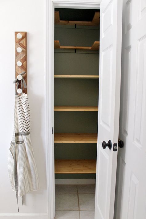 Kitchen Pantry Makeover, Leathered Granite Countertops, Pantry Redo, Clever Organization, Small Kitchen Pantry, Decorating Above Kitchen Cabinets, Pantry Shelves, Pantry Remodel, Pantry Wall