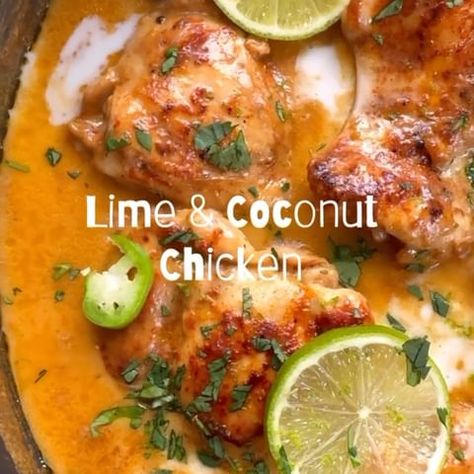 Mediterranean Diet Plan 🇺🇸 | Sticky Honey & Lime Chicken Recipe: Ingredients: - 6 boneless chicken thighs (breast can be used as well) - 1 tablespoon paprika - 1… | Instagram Coconut Cream Chicken, Best Chicken Dishes, Lime Chicken Recipes, Clean Eating Guide, Honey Lime Chicken, Dark Soy Sauce, Chicken Recipies, Coconut Chicken, Milk Cream