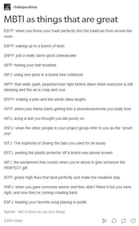 MBTI as things that are great...I really like all of these except for mine ENFJ...even if it is partially true lol Mbti As Things, Isfj Personality, Myers Briggs Personality Test, Enfp Personality, Intj And Infj, Intp Personality, Personality Psychology, Intj Personality, Infp Personality