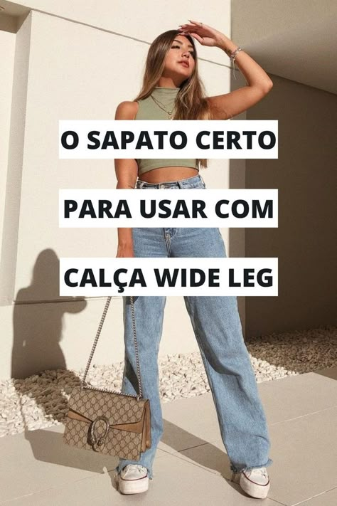 Look com cropped de gola alta, calça wide leg jeans, tênis all star branco e bolsa gucci Calcas Wide Leg, Calça Wed Leg Jeans, Calças Wide Leg Jeans, Wide Leg Alfaiataria, Wild Leg Jeans Outfit, Jean Wide Leg Pants Outfit, Calca Jeans Wide Leg, Look Calça Jeans Wide Leg, Look Com Calça Wide Leg Jeans