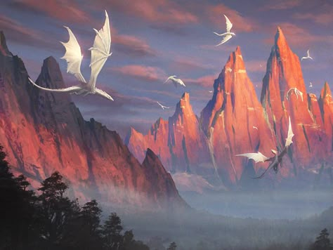 Book Of The Week, Digital Art Inspiration, Arte Peculiar, Gra O Tron, Landscape Concept, Fantasy Beasts, Dragon Pictures, Fantasy Setting, Fantasy Creatures Art