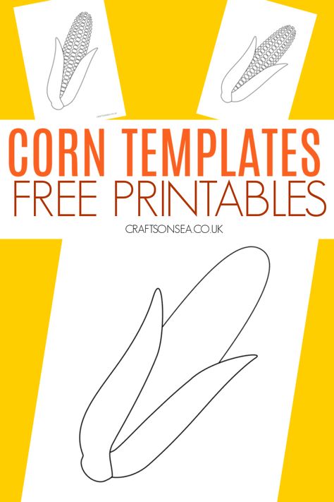 FREE Corn Template (Printable PDF) Corn Cheerios Craft, Harvest Corn Craft Preschool, Corn Craft For Toddlers, Corn Toddler Activities, Corn Lesson Plans For Preschool, Harvest Corn Craft, Corn Art For Toddlers, Pie Template Free Printable, Printable Sunflower Template