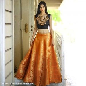 Luscious Orange Banarasi Jacquard Lehenga Choli Jacquard Lehenga, Latest Designer Lehenga, Indian Lehenga Choli, Lehenga Choli Online, Lehenga Collection, Indian Lehenga, Designer Lehenga, Designer Lehenga Choli, Lehenga Designs