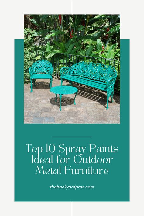 Rustoleum Spray Paint Colors Outdoor Furniture, Rustoleum Spray Paint Colors, Spray Paint For Metal, Painting Metal Outdoor Furniture, Outdoor Metal Furniture, Outdoor Spray Paint, Paint For Metal, Outdoor Furniture Makeover, Colorful Outdoor Furniture