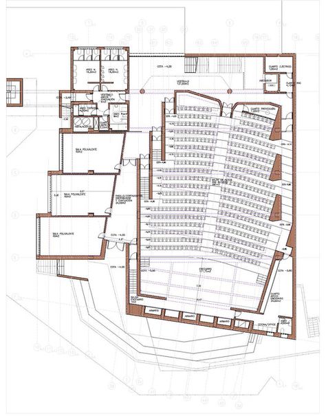 Theatre Plan, Auditorium Plan, Church Building Plans, Theater Plan, Auditorium Architecture, Music Architecture, Marriage Hall, Church Building Design, Auditorium Design