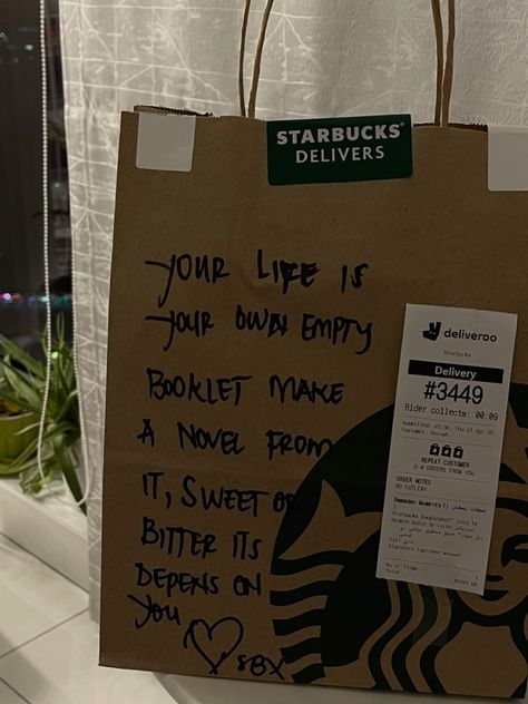 Starbucks Delivery, Cute Message, Delivery Bag, Cute Messages, Senior Year, Paper Shopping Bag, Quick Saves