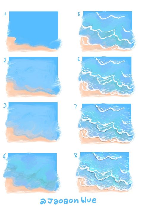 Concept Art Tutorial, Watercolor Painting Techniques, 수채화 그림, Art Help, Water Art, Watercolor Art Lessons, Digital Painting Tutorials, Learn Art, Ocean Painting