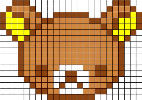 Rilakkuma Perler Bead Pattern | Bead Sprites | Characters Fuse Bead Patterns Kawaii Cross Stitch, Fuse Bead Patterns, Easy Pixel Art, Craft Things, Pixel Art Templates, Pony Bead Patterns, Pattern Maker, Hama Beads Design, Perler Bead Templates