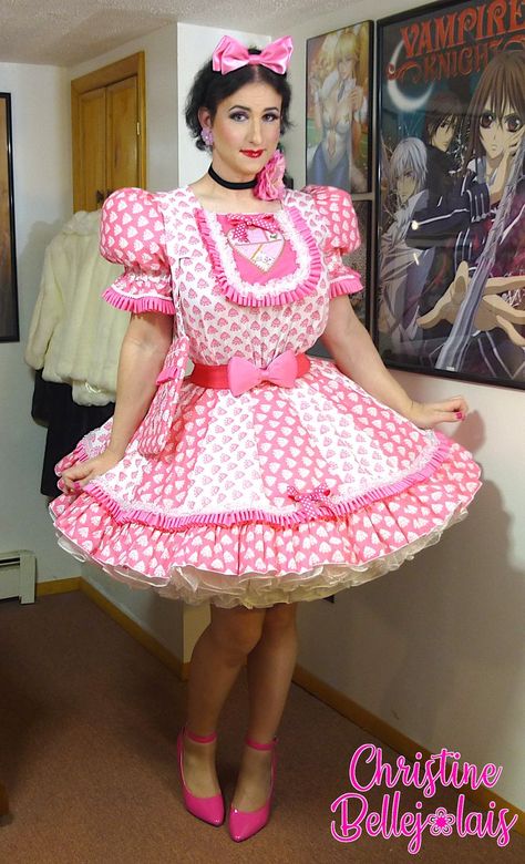 Christine Bellejolais, Liquid Satin Dress, Transgender Outfits, Frilly Dresses, Maid Outfit, Girly Dresses, Maid Dress, Girly Outfits, Car Garage