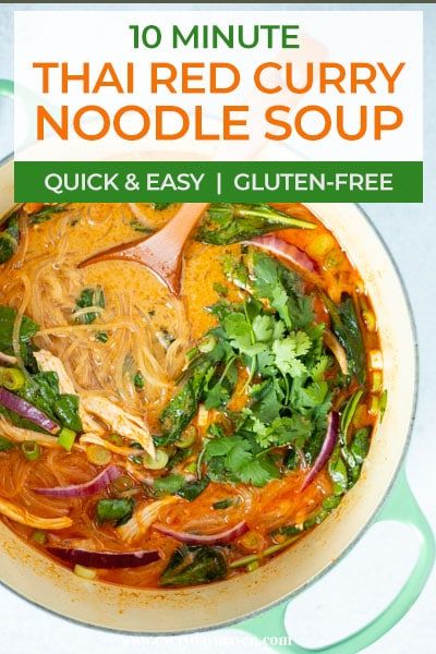 Thai Red Curry Noodle Soup, Red Curry Soup, Thai Red Curry Soup, Glass Noodles Recipe, Red Curry Noodle Soup, Curry Noodle Soup, Green Curry Chicken, Curry Noodles, Curry Soup