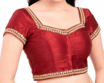 Designer Dupion Silk Saree Blouse Embroidered Long by pams987 Gold Saree Blouse, Dupion Silk Saree, Cotton Saree Blouse Designs, Blouse Indian, Blouse Designer, Indian Saree Blouse, Readymade Saree, Elegant Blouse Designs, Ready To Wear Saree