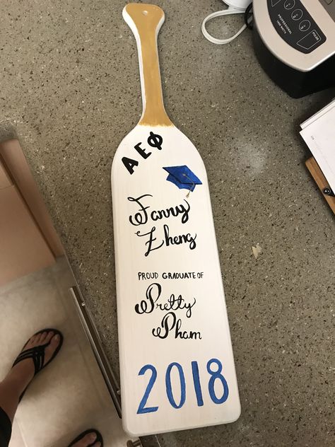 Sorority Graduation Paddle grad srat craft Paddle Ideas Sorority Graduation, Graduation Paddle Sorority, Graduation Paddle, Big Lil Gifts, Sorority Graduation, Paddle Ideas, Greek Paddles, Delta Zeta Sorority, Alpha Gam