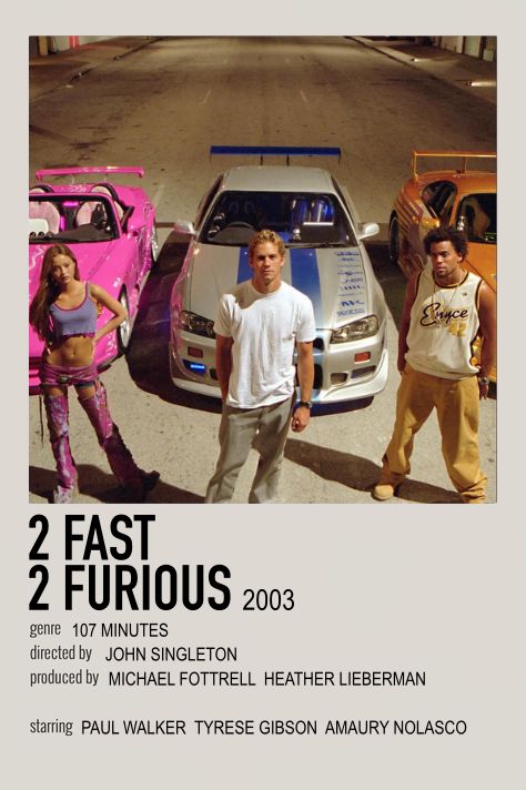 Suki Cars, Fast And Furious Poster, Fast And Furious 2, To Fast To Furious, 2 Fast 2 Furious, Fast 2 Furious, Movie Character Posters, Furious Movie, Movie Card