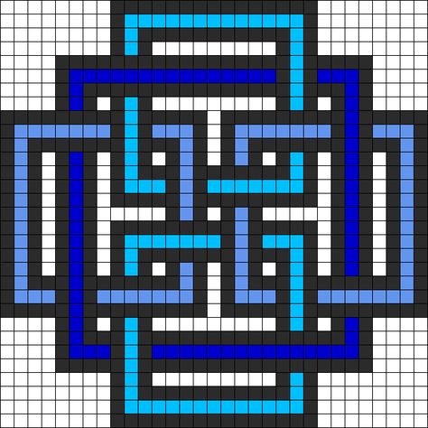 Geometric Square perler bead pattern Minecraft Grid, Pixel Art Minecraft, Perler Beads Ideas, Modele Pixel Art, Graph Paper Designs, Easy Designs, Graph Paper Drawings, Pixel Art Templates, Graph Paper Art