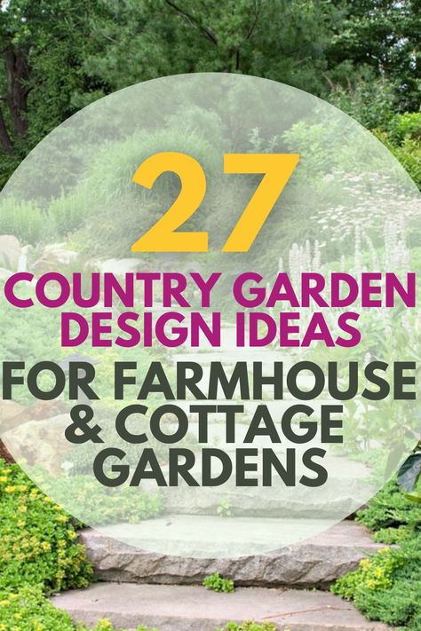 Planning to convert your yard into a country, farmhouse, or cottage garden? Or are you just looking for inspiration on this particular aesthetic? Look no further because here is the list of country garden ideas that you should try. #farmhousegarden #countrygarden #cottagegarden #gardenideas Country Home Yard Ideas, Country Front Garden Ideas, Cottage Style Backyard Landscaping, Front Yard Landscaping Country Style, Small Farmhouse Garden Ideas, Backyard Country Landscaping, Country Cottage Garden Design, Farmhouse Flower Garden, Front Yard Cottage Garden Ideas