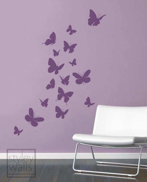 Room Decor Butterflies, Butterfly Wall Stencil, Baby Nursery Wall Decals, Wall Murals Diy, Butterfly Wall Decals, Wall Stickers Wallpaper, Nursery Wall Stickers, Wall Painting Decor, Baby Nursery Bedding