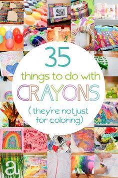 35 uses for crayons - they're not just for coloring! Lots of crayon activities and crafts for kids to make. via @handsonaswegrow #drawingforkids #kidsactivities #kidsdrawing #kidsartideas Crayon Activities, Crayon Crafts, Art Hacks, Nursery Activities, Building Activities, Easy Life, Crayon Art, Melting Crayons, Education Ideas