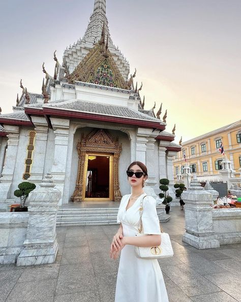 Bangkok Temple Outfit, Bangkok Outfit Travel Ootd, Bangkok Thailand Outfit Ideas, Thailand Temple Outfit, Thailand Fits, Temple Outfit, Bangkok Outfit, Day Trip Outfit, Bangkok Trip