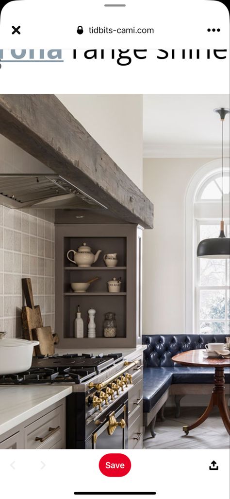 Stove Against Wall In Kitchen, Stove Against Side Wall, Concealed Rangehood With Open Shelves Either Side, Stove Next To Wall, Stove Alcove Ideas, Stove Nook, Built In Stove Top, Hidden Hood In Kitchen, Built In Stove