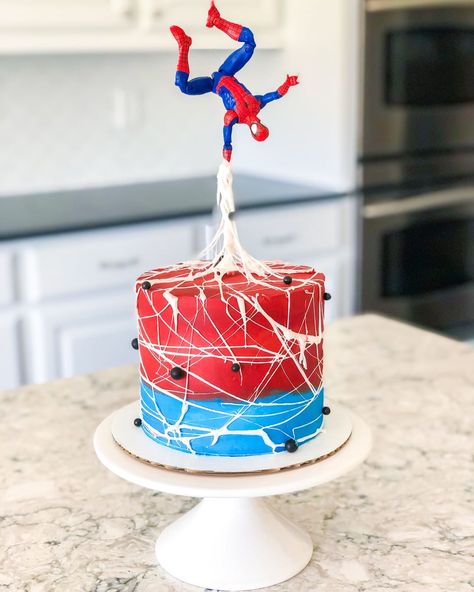 Cake For Boy, Spider Man Cake, Spiderman Birthday Cake, 5th Birthday Cake, Spiderman Birthday Party, 4th Birthday Cakes, Friends Cake, 3rd Birthday Cakes, Superhero Cake