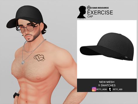 The Sims Resource - Exercise (Cap) Sims 4 Cc Accessories Hats Male, Sims 4 Cc Cap Male, Sims 4 Cc Baseball Cap, Brandy Outfit, Accessories Male, Baseball Cap Hairstyles, Cc Hats, Sims 4 Mods Clothes, Maternity Poses