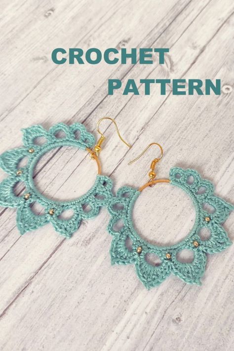 Crochet Necklace Pattern, Crochet Jewlery, Crochet Jewelry Patterns, Crochet Earrings Pattern, Mode Crochet, Modern Crochet, Free Crochet Patterns, Earring Patterns, Thread Crochet