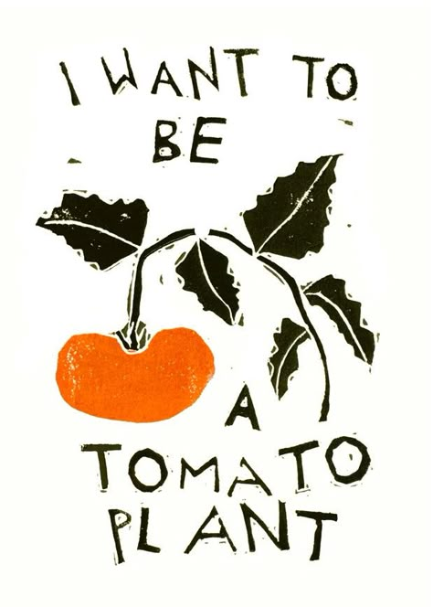 I WANT TO BE A TOMATO PLANT Includes a 5X7” art print AND a 4X6 poem. This digital reproduction of Rani's original lino-cut print makes THE PERFECT GIFT. It’s printed on a textured stock that looks incredible up close. The quality of the print is amazing! It looks perfect in a frame just tape it to your wall! Put it on your fridge! Why not! 100# textured paper stock Printed in the USA Owner and Creator, Rani Ban (ray-née bahn), made this line of art prints, greeting cards & objects to make peopl Art Supplies Gift, Chip Board, Tomato Plant, Plant Art Print, Lino Cut, 4x6 Prints, 5x7 Print, Tomato Plants, Textured Paper