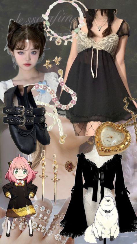 anya outfit inspiration!! #anime #spyxfamily #spyfamily #spyxfamilyanya #anya #anyaforger #outfitinspo #outfit #outfitidea #outfitaesthetic #outfitinspiration #coquette #coquetteaesthetic Anya Outfit, Anime