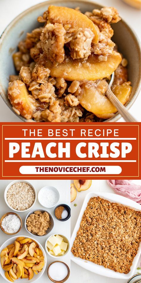 End Of Summer Dessert Ideas, Summer Sweet Treats, Fresh Peach Recipes, Peach Crisp Recipe, Peach Dessert, Peach Dessert Recipes, Cut Recipe, Peach Crumble, Peach Recipes