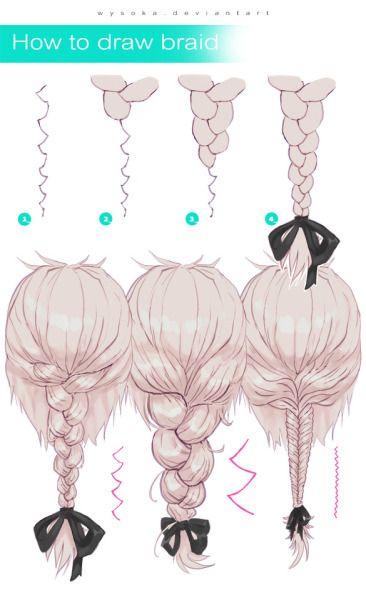 Box Braids Short, Anime Braids, Draw Braids, Features Drawing, Braids Short, How To Draw Braids, Drawing Hairstyles, Body References, Learning Art