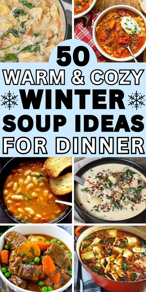 chicken soup recipes easy Winter Soup Ideas, Winter Soup Recipes Healthy, Hearty Winter Soups, Easy Winter Soup Recipes, Winter Soups And Stews, Winter Dinner Ideas, Easy Winter Soups, Winter Soup Recipes, Hearty Soup Recipes