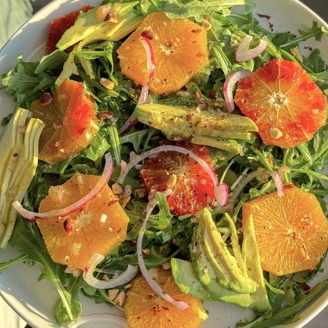 Fall Citrus Salad with Blood Orange Olive Oil - McEvoy Ranch Orange Olive Oil, Fall Menu, Champagne Vinegar, Navel Oranges, Citrus Salad, Real Star, Refreshing Salad, Coarse Salt, Cracked Pepper