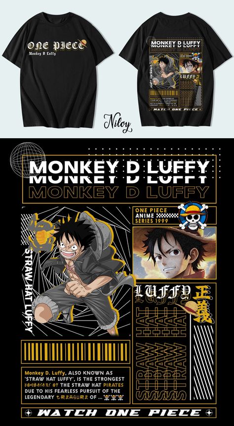 Custom Anime And Manga Inspired Streetwear Designs :: Behance One Piece Tshirt Design, Anime Tshirt Design Ideas, Wegz Wallpaper, Mascara Oni, Streetwear Designs, T-shirt Design Illustration, Anime Streetwear, Print Design Art, Tshirt Printing Design