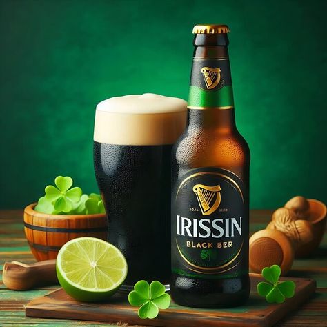 Photo bottle of irish dark beer with a f... | Premium Photo #Freepik #photo Irish Beer, Premium Beer, Dark Beer, Event Food, Business Card Maker, Flyer Maker, Poster Maker, Card Banner, Poster Invitation