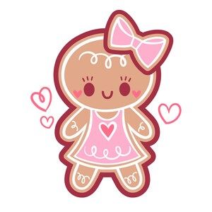 Silhouette Design Store - Search Designs : Gingerbread girl Gingerbread Man Designs, Pastel Gingerbread, Gingerbread Woman, Girl Gingerbread, Xmas Stickers, Pink Gingerbread, Xmas Sticker, Gingerbread Lady, Pink Xmas