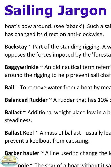 Nautical Phrases, Sailing Terms, Sailing Basics, Nautical Terms, Sailboat Cruises, Boat Travel, Sailing Lessons, Sailboat Interior, Boating Tips