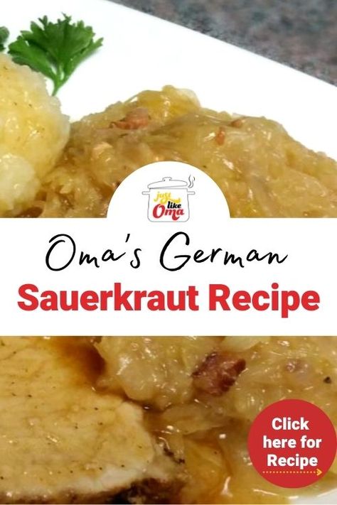 Recipe For Sauerkraut, Fruit Flan Recipe, German Cuisine Recipes, German Sauerkraut Recipe, Casserole With Ham, Pantry Mixes, Pork Chops And Sauerkraut, German Dinner, Sauerkraut Casserole